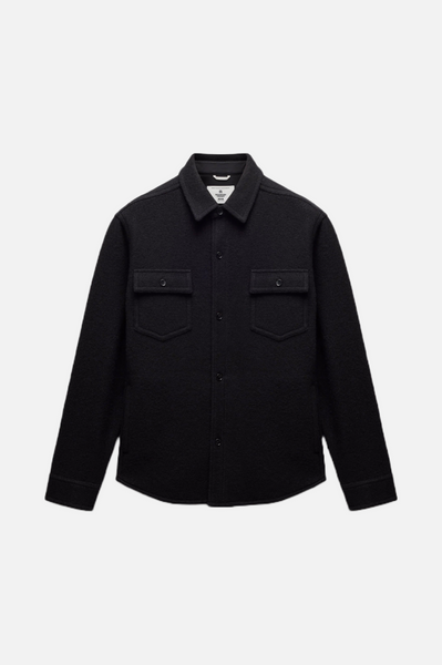 Reigning Champ Boiled Wool Warden Overshirt Men Black