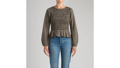 Levi's Fleur Smocked Top Women Heidi Micro Gingham