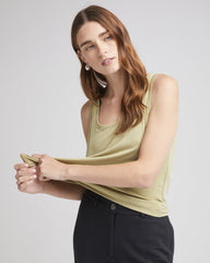 Richer Poorer Recycled Jersey Scoop Neck Tank Women Green Fatigues