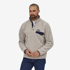 Patagonia LW Synchilla Snap-T P/O Men Oatmeal Heather Smolder Blue