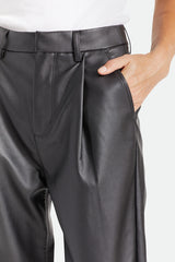 Brixton Aberdeen Leather Trouser Pant Women Black