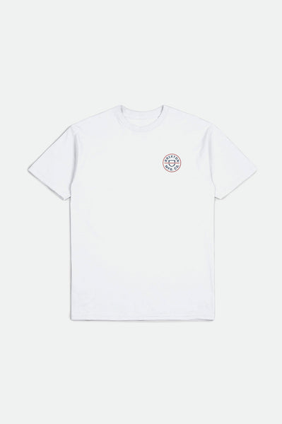 Brixton Crest II S/S Standard Tee Men White Joe Blue Mars Red