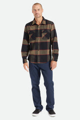 Brixton Bowery LS Flannel Men Heather Grey-Charcoal