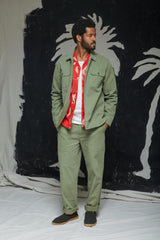 Brixton Bowery Surplus LS Overshirt Men Olive Surplus