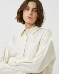 Minimum Luccalis Oversize L/S Shirt Women Broken White