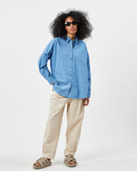 Minimum Luccalis Oversize L/S Shirt Women Quiet Harbor