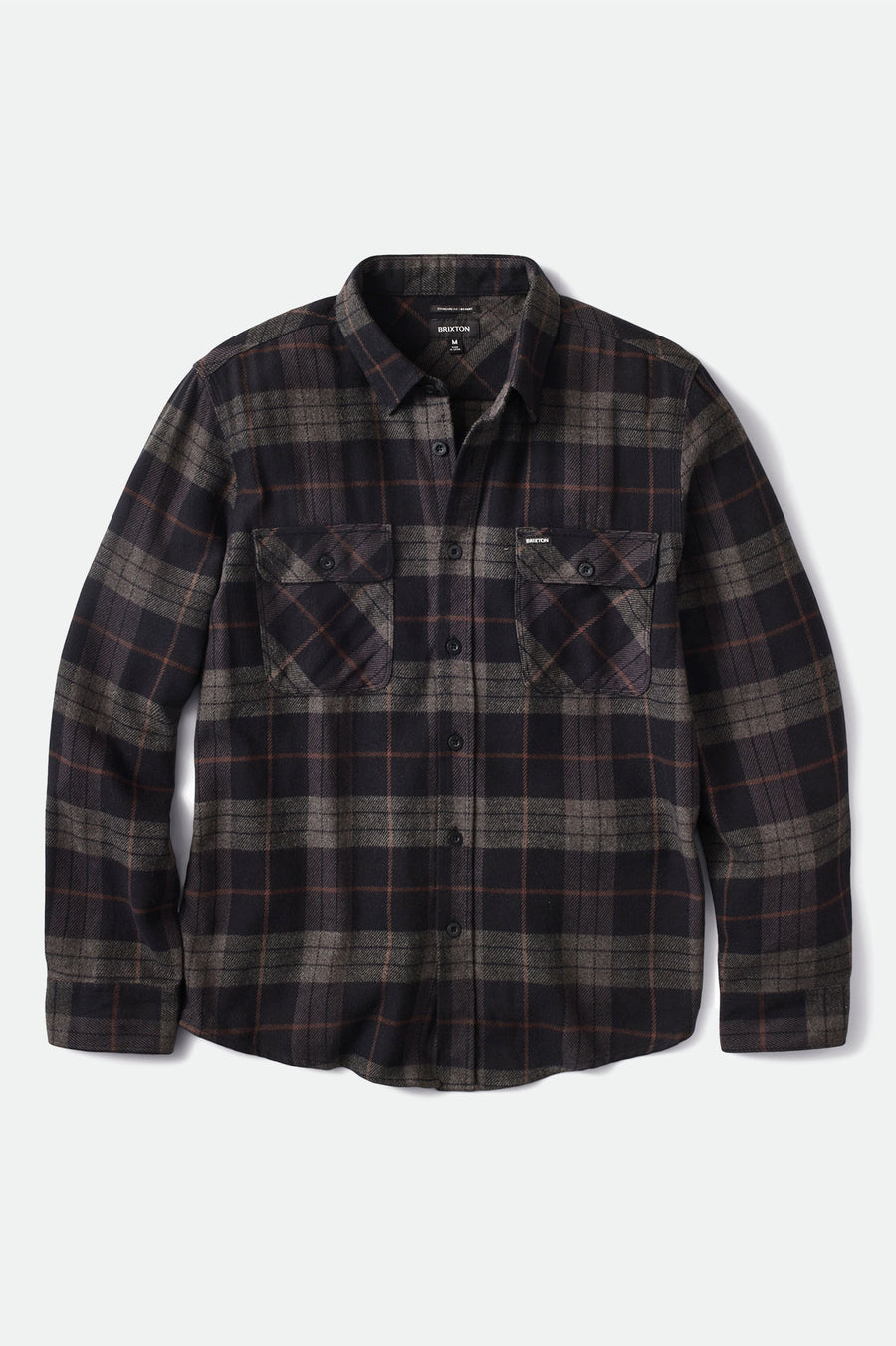 Brixton Bowery LS Flannel Men Black Charcoal