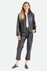 Brixton Aberdeen Leather Trouser Pant Women Black