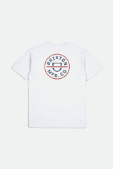 Brixton Crest II S/S Standard Tee Men White Joe Blue Mars Red