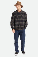 Brixton Bowery LS Flannel Men Black Charcoal