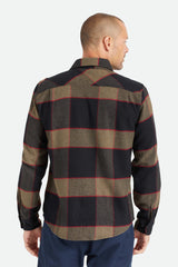 Brixton Bowery LS Flannel Men Heather Grey-Charcoal