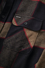 Brixton Bowery LS Flannel Men Heather Grey-Charcoal