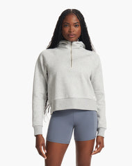 Vuori Restore Half Zip Hoodie Women Light Heather Grey