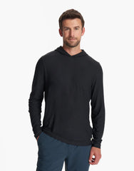 Vuori Strato Tech Hoodie Tee Men Black Heather