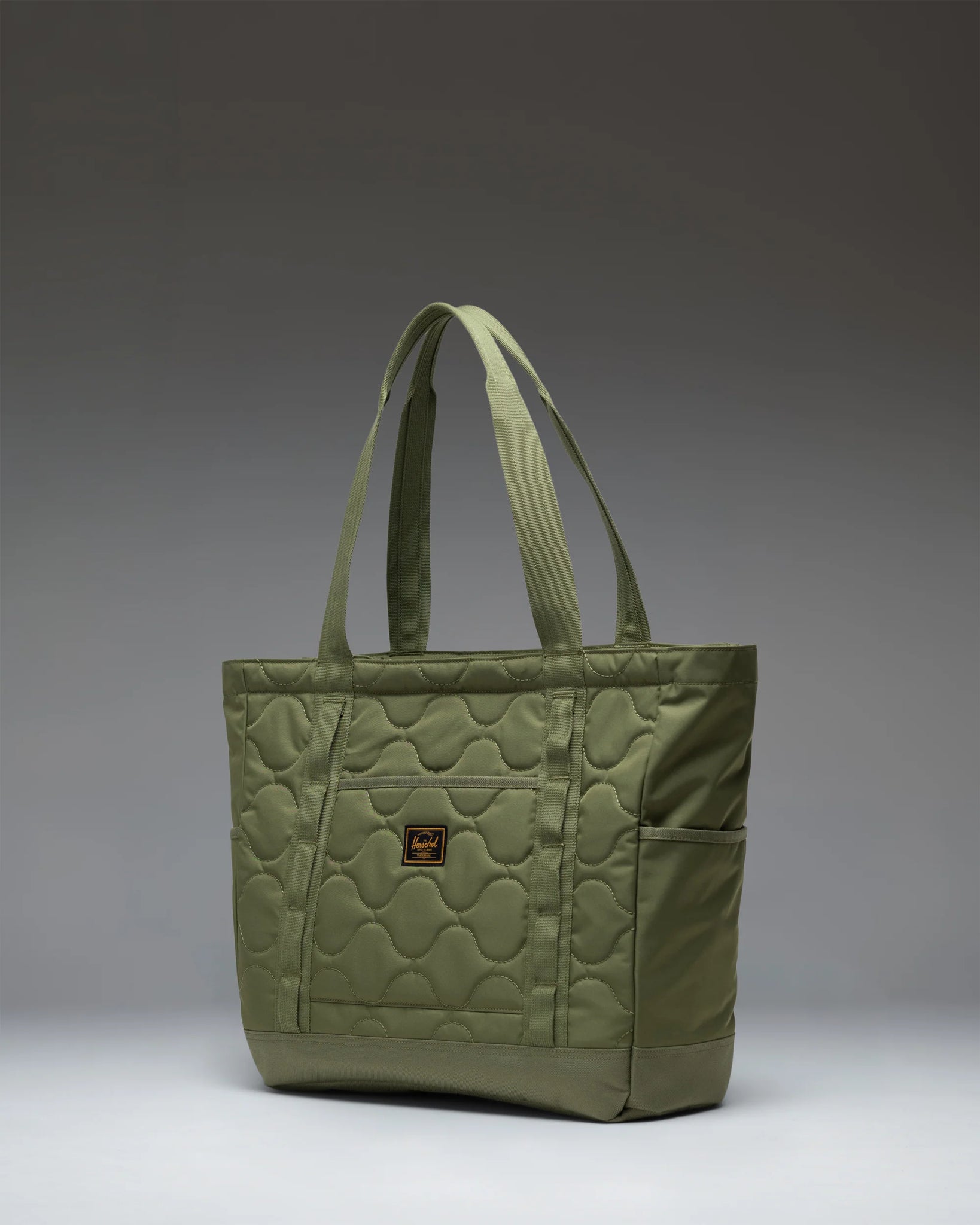 Herschel Heritage Quilted Capsule Tote Loden Green Tonal