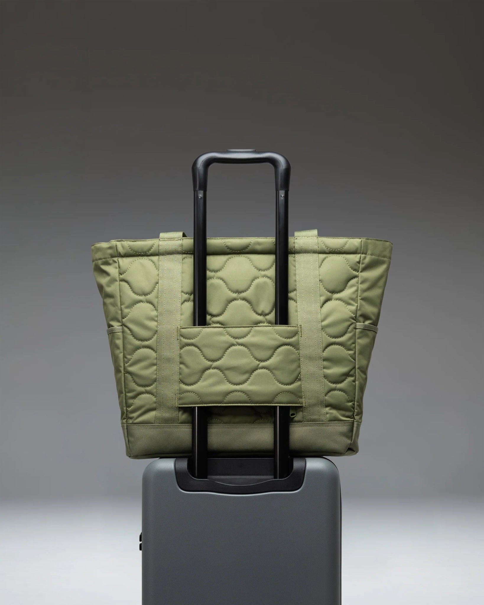 Herschel Heritage Quilted Capsule Tote Loden Green Tonal