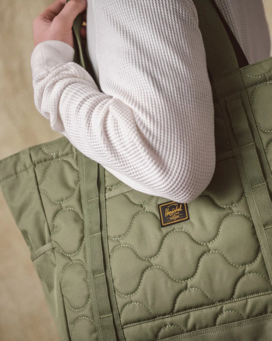 Herschel Heritage Quilted Capsule Tote Loden Green Tonal