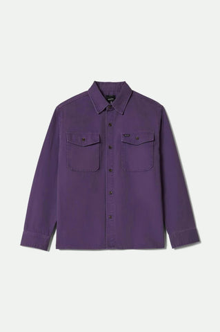 Brixton Herringbone LW Relaxed Overshirt Men Punk Purple Herringbone