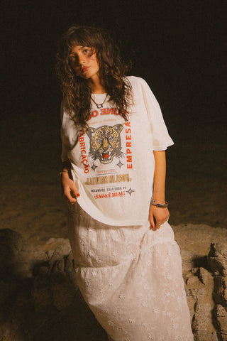 Brixton The Getaway Oversized BF Tee Women Vintage White