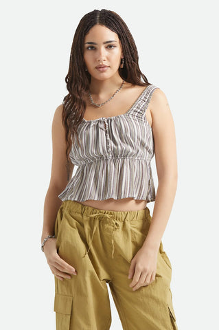 Brixton Abigail Tie Top Women Worn In Robust Red Stripe