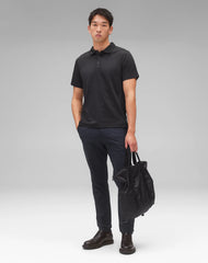 Reigning Champ Solotex Mesh Tiebreak Polo Men Heather Black