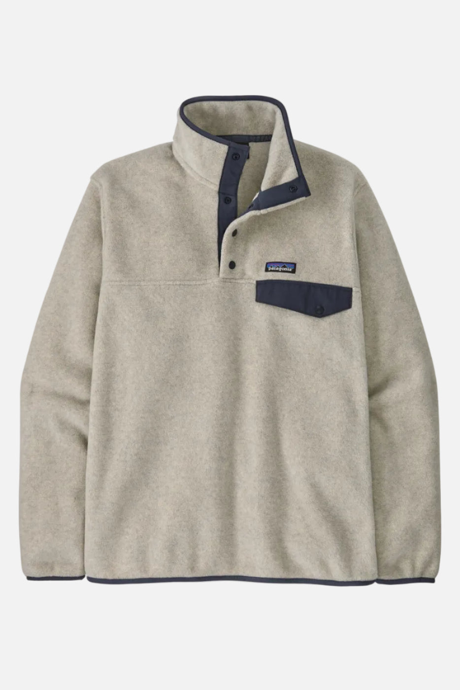 Patagonia M's LW Synch Snap-T Pullover Men Oatmeal Heather w/New Navy