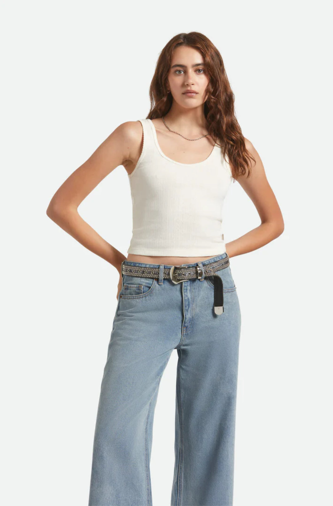 Brixton Pointella Slim Fit Tank Women Off White