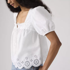 Levi's Darling SS Cutwork Blouse Women Bright White