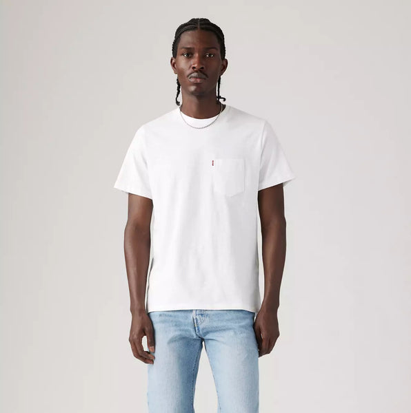 Levi's Classic Pocket Tee Men White Slub