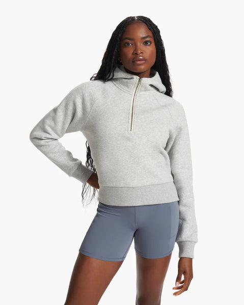 Vuori Restore Half Zip Hoodie Women Light Heather Grey