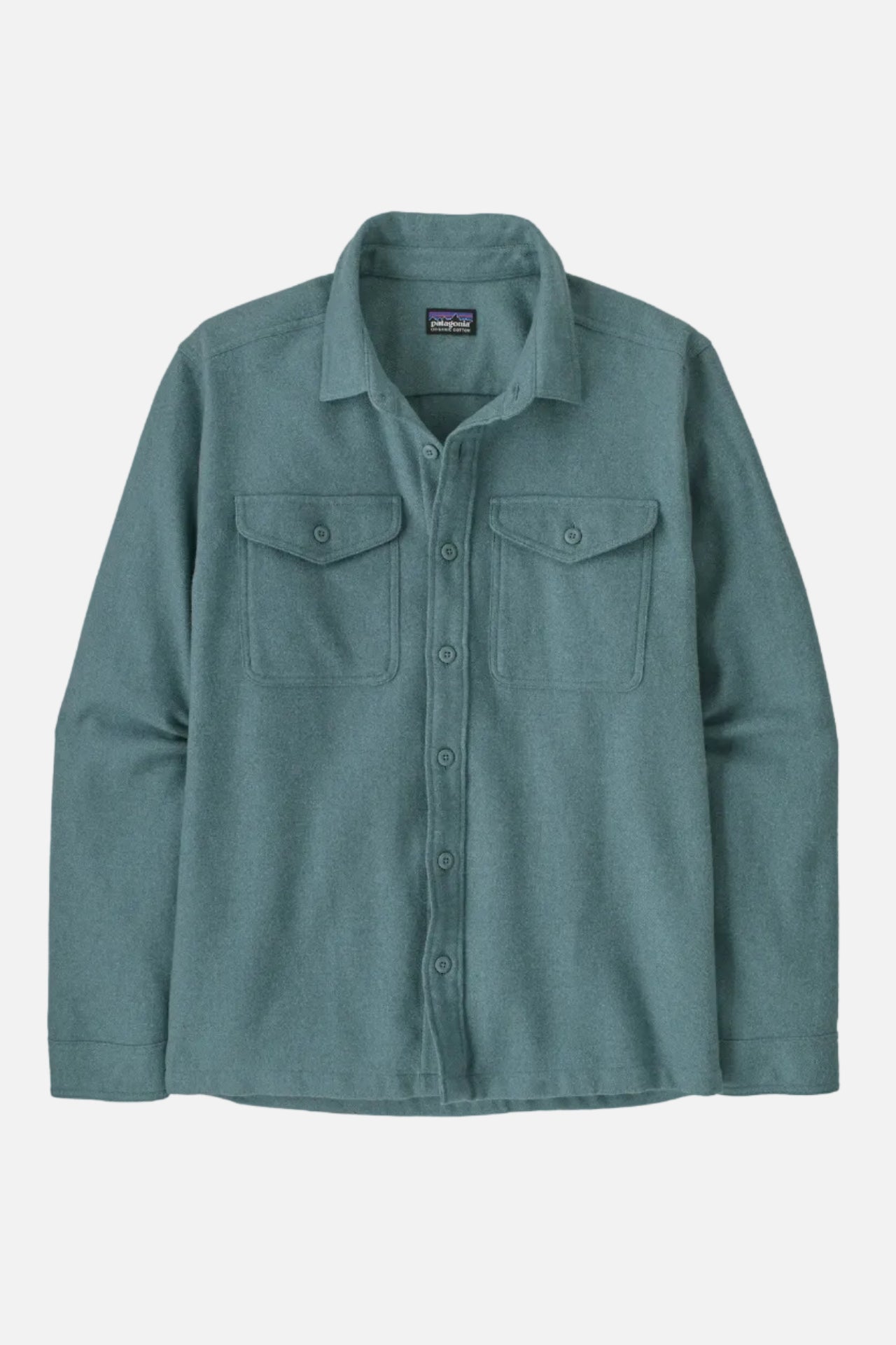 Patagonia Fjord Flannel Shirt Men Whole Weave Blue Sage
