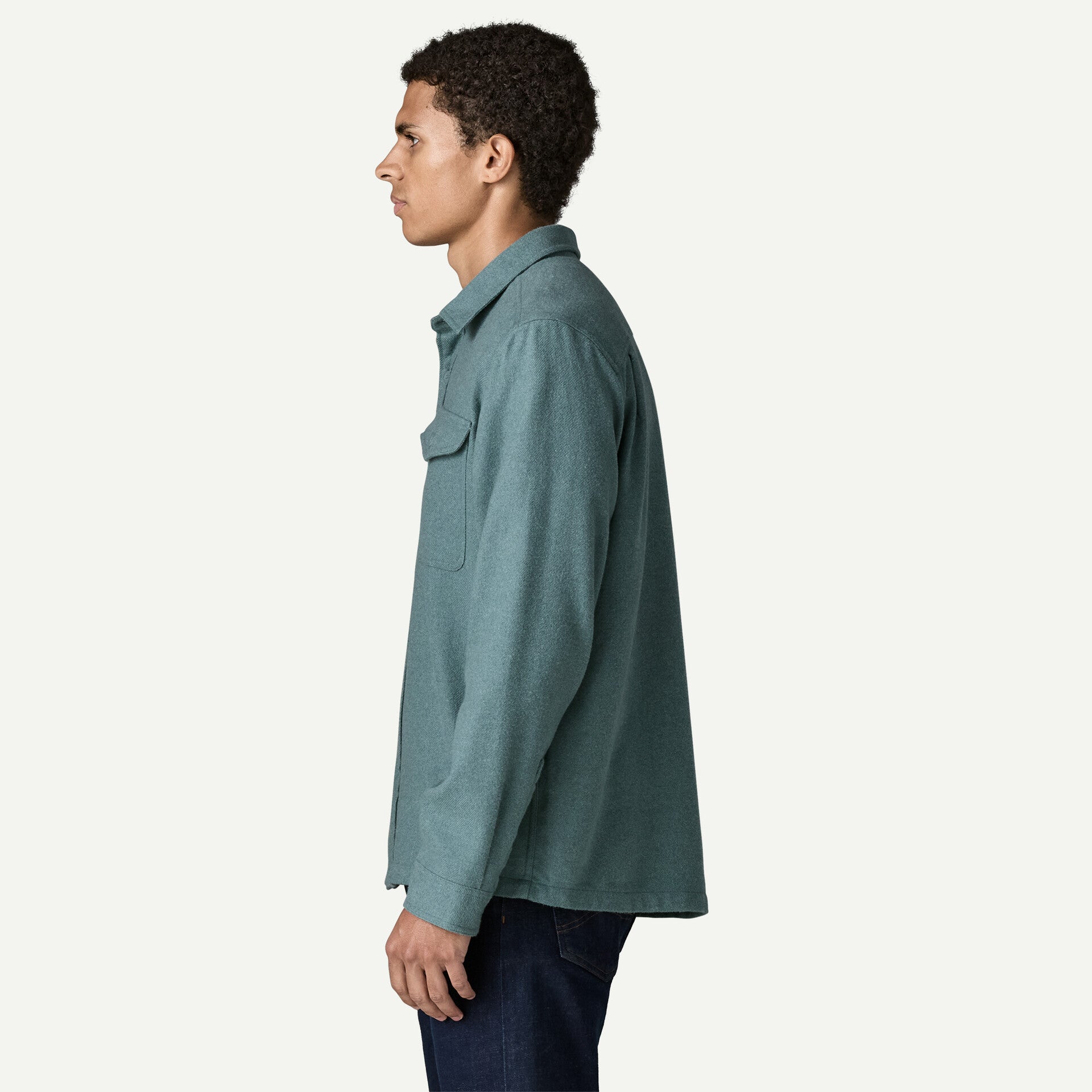 Patagonia Fjord Flannel Shirt Men Whole Weave Blue Sage