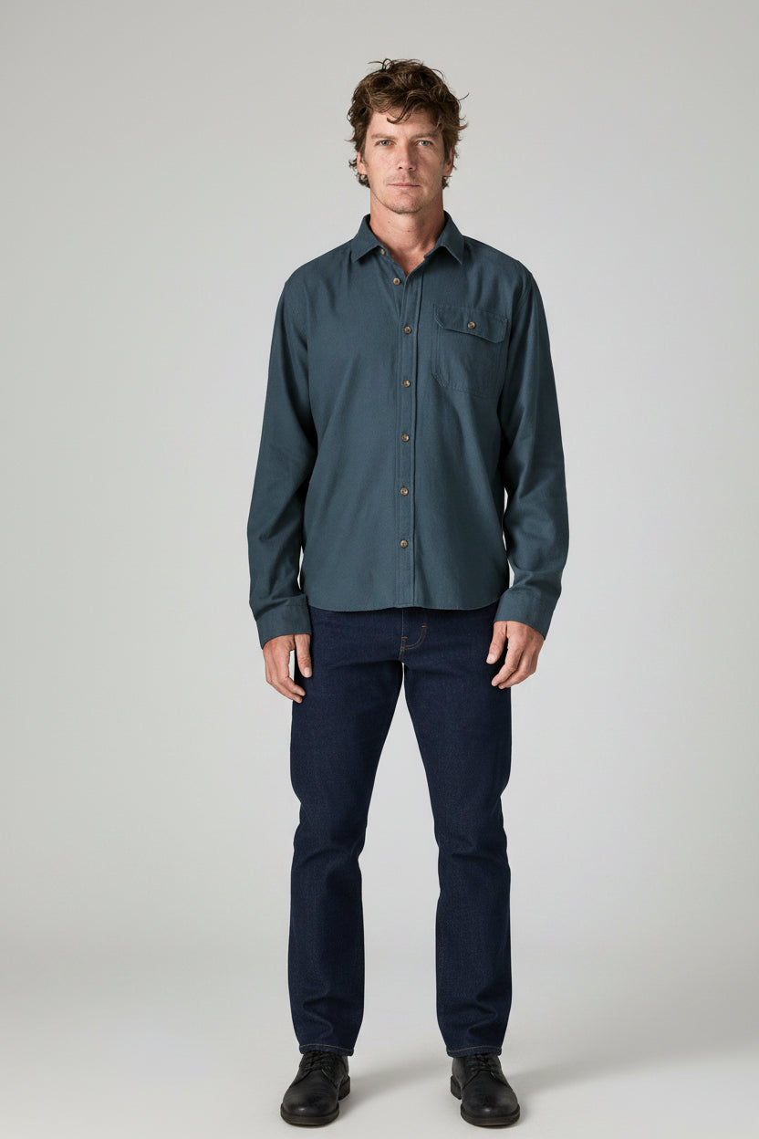 Patagonia M's L/S LW Fjord Flannel Shirt Men Summit Blue