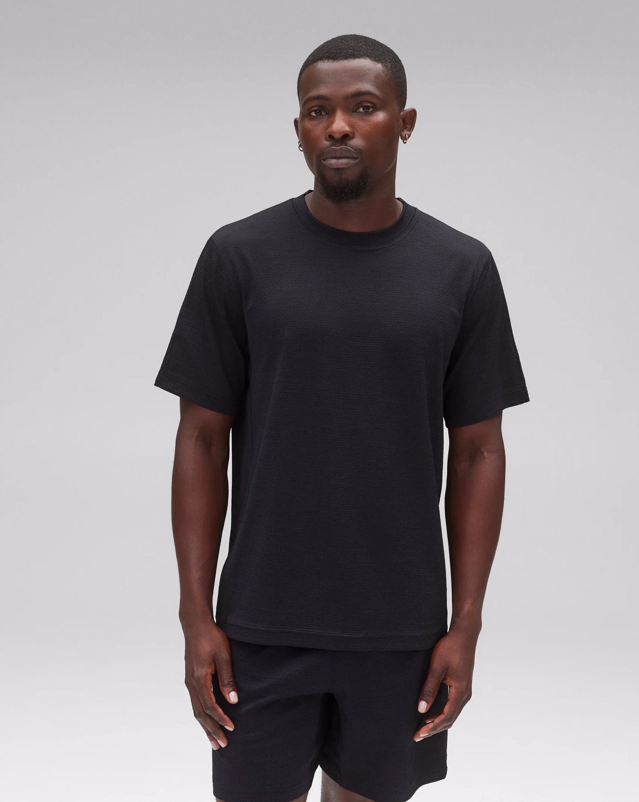 Reigning Champ Solotex Mesh Tiebreak T-Shirt Men Heather Black