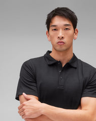 Reigning Champ Solotex Mesh Tiebreak Polo Men Heather Black