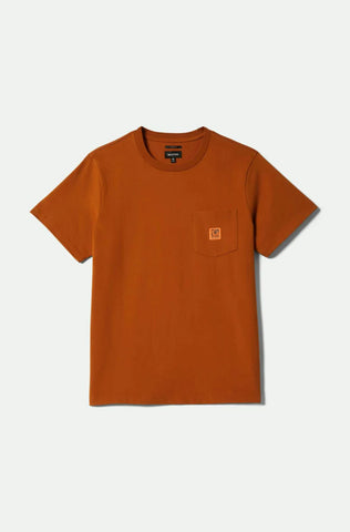 Brixton Union Heavy Weight SS Boxy Pocket Tee Men Rustic Caramel