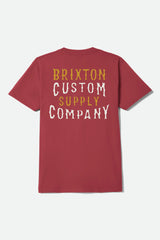 Brixton Wheaton S/S Mens Robust Red Worn Wash