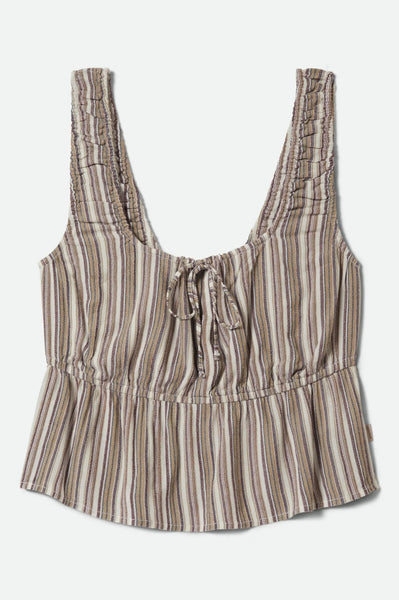 Brixton Abigail Tie Top Women Worn In Robust Red Stripe