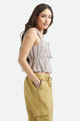 Brixton Abigail Tie Top Women Worn In Robust Red Stripe