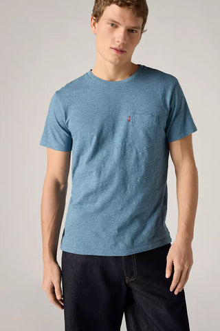Levi's SS Classic Pocket Tee Men Indigo Wash Heather Slub