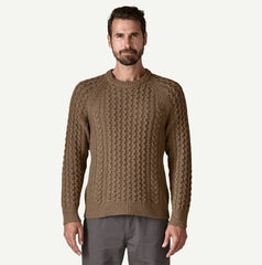 Patagonia Recycled Wool-Blend Cable Knit Sweater Men Marlow Brown
