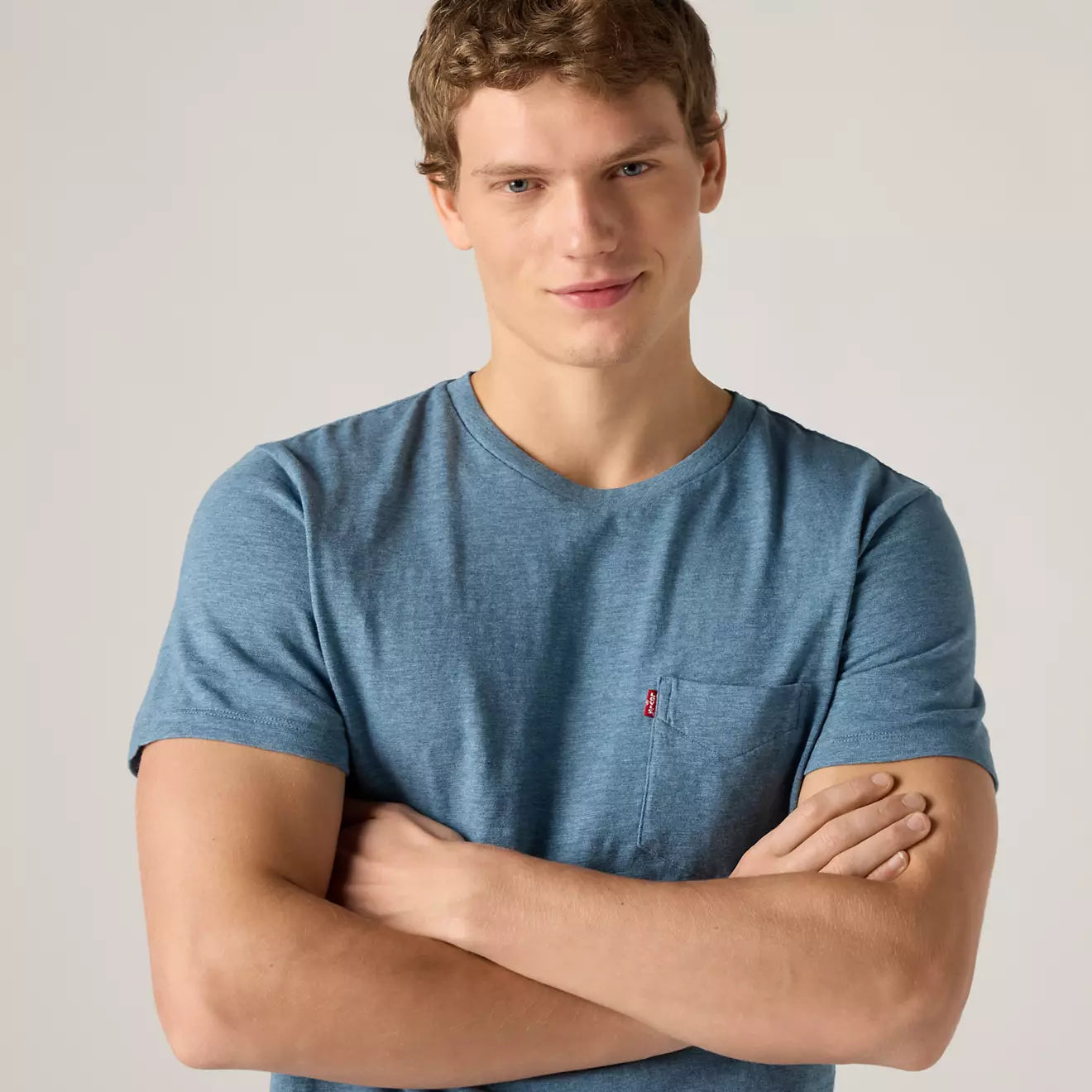 Levi's SS Classic Pocket Tee Men Indigo Wash Heather Slub