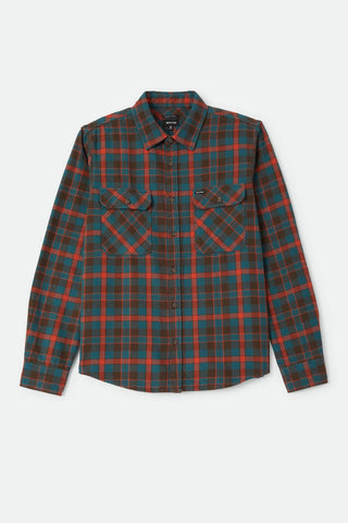 Brixton Bowery Flannel Men Walnut Brown/Ultra Marine