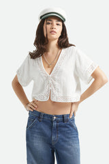 Brixton Seaside Eyelet Top Women Off White Eyelet