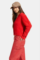 Brixton Town Cardigan Women Mars Red