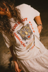 Brixton The Getaway Oversized BF Tee Women Vintage White