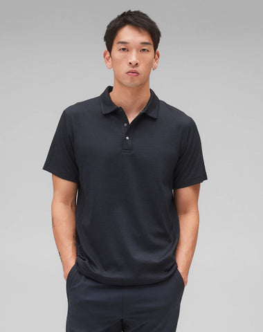 Reigning Champ Solotex Mesh Tiebreak Polo Men Navy