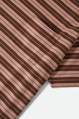 Brixton Nova Stripe S/S Tee Mens Pinecone Brown/Silver Pink Worn Wash