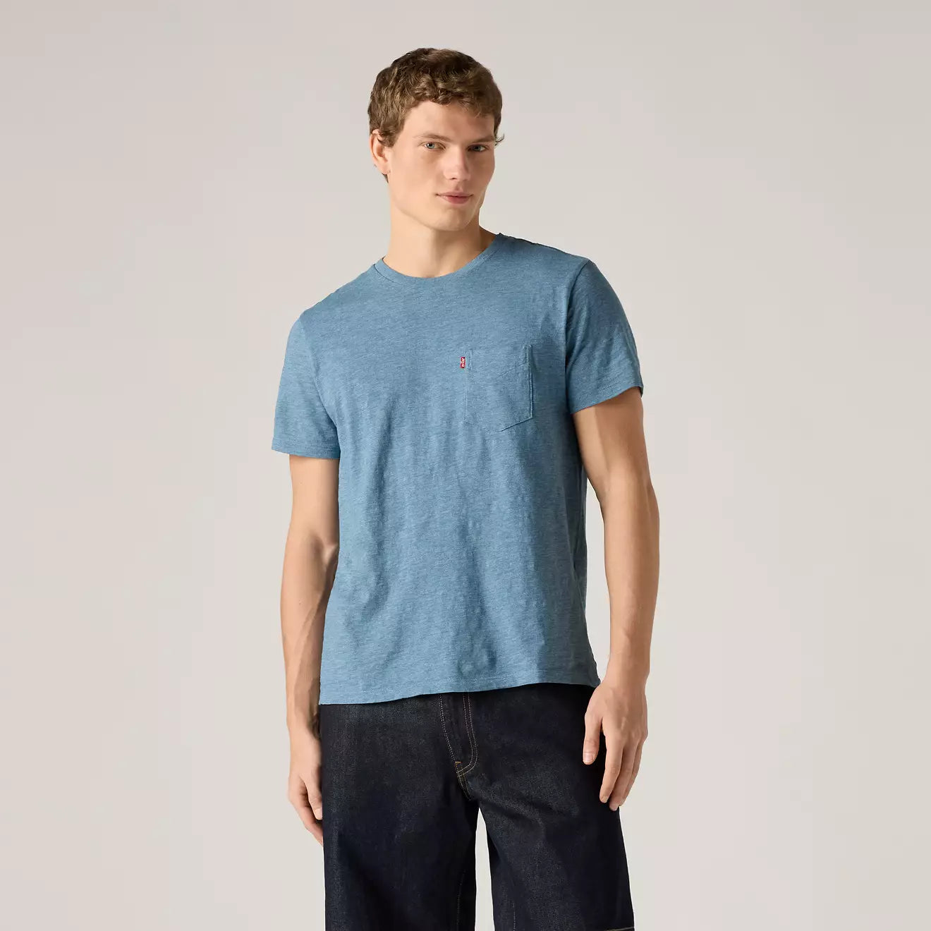 Levi's SS Classic Pocket Tee Men Indigo Wash Heather Slub