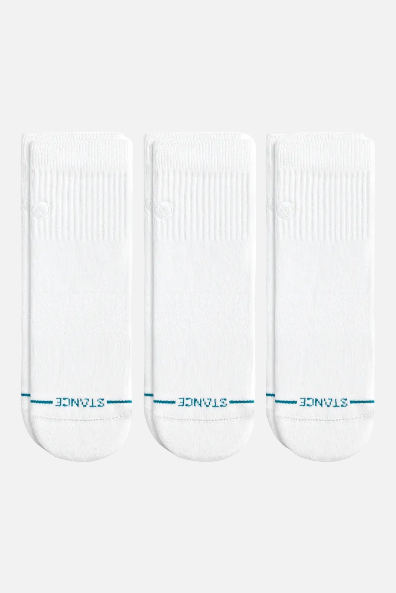 Stance Icon Quarter Sock 3 Pack Men White/White